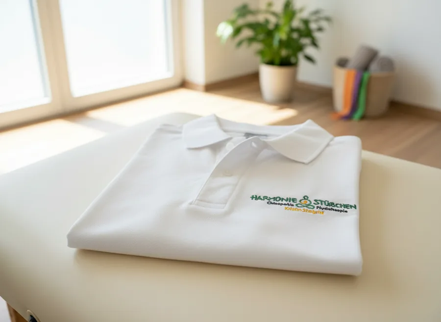 Wei&szlig;es Polo mit gesticktem Harmoniest&uuml;bchen-Logo