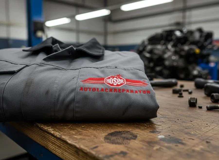 Graue Arbeitsjacke mit gesticktem H&ouml;ser-Logo